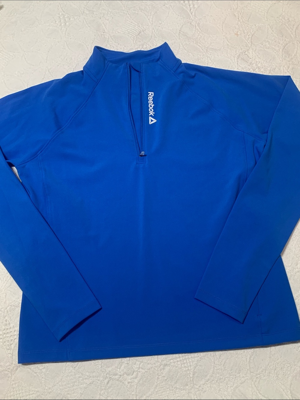 Reebok Women’s Royal Blue Long-Sleeve 1/4 Zip 
Athletic Pullover